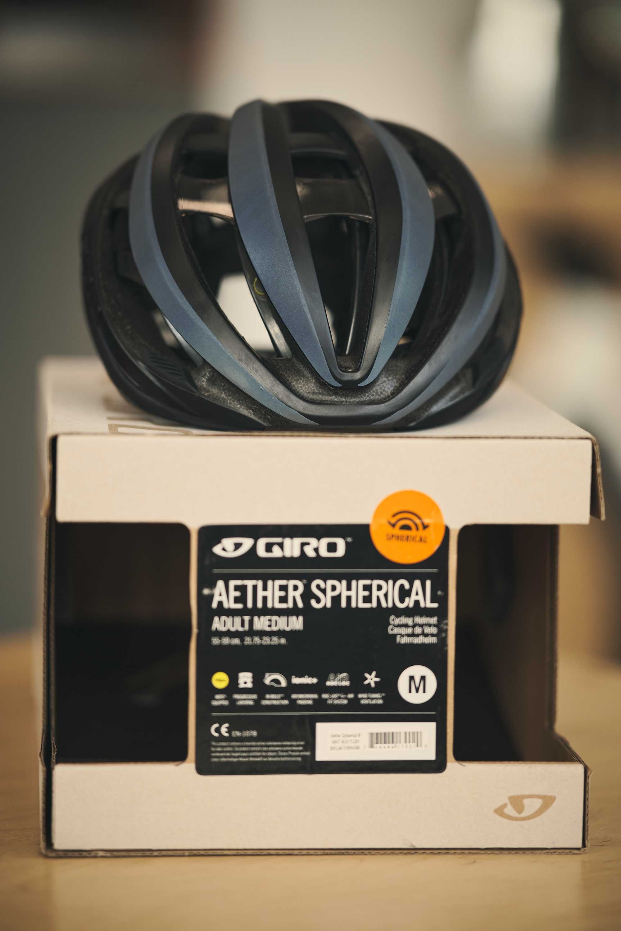 Kask GIRO Aether Spherical MIPS czarno-granatowy r.S (51-55cm)