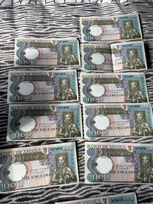 Notas escudos Angola ( valores na descrição )