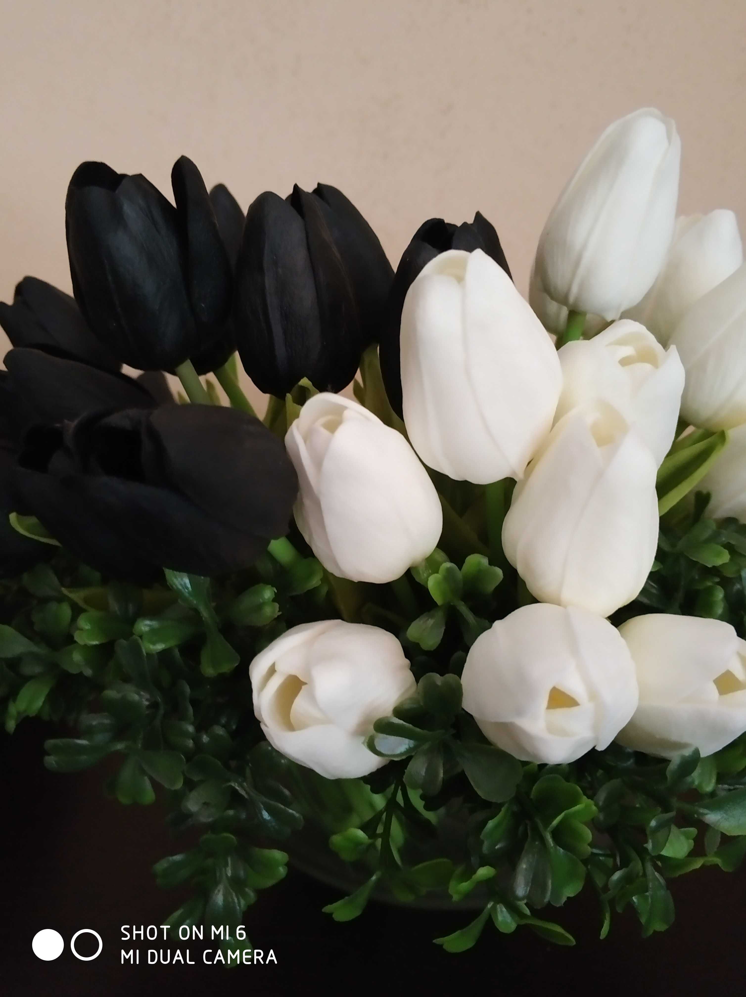 Czarne tulipany lateksowe jak żywe
