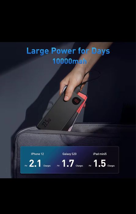 Павербанк Baseus Adaman 10000mA 22.5W | швидка зарядка