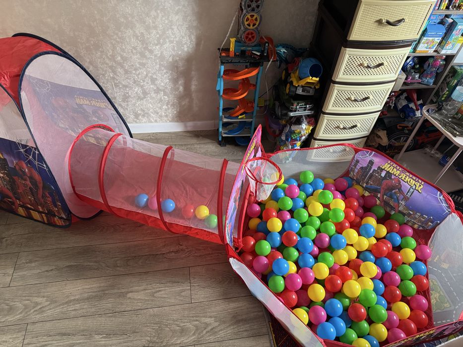 Детская игровая палатка манеж с тоннелем человек-паук ігровий намет