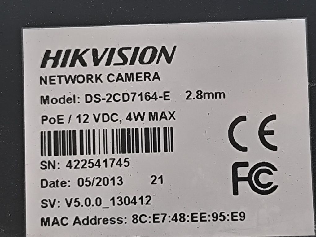 IP камера Hikvision DS2CD7164-E 2,8 мм 1,3 МП