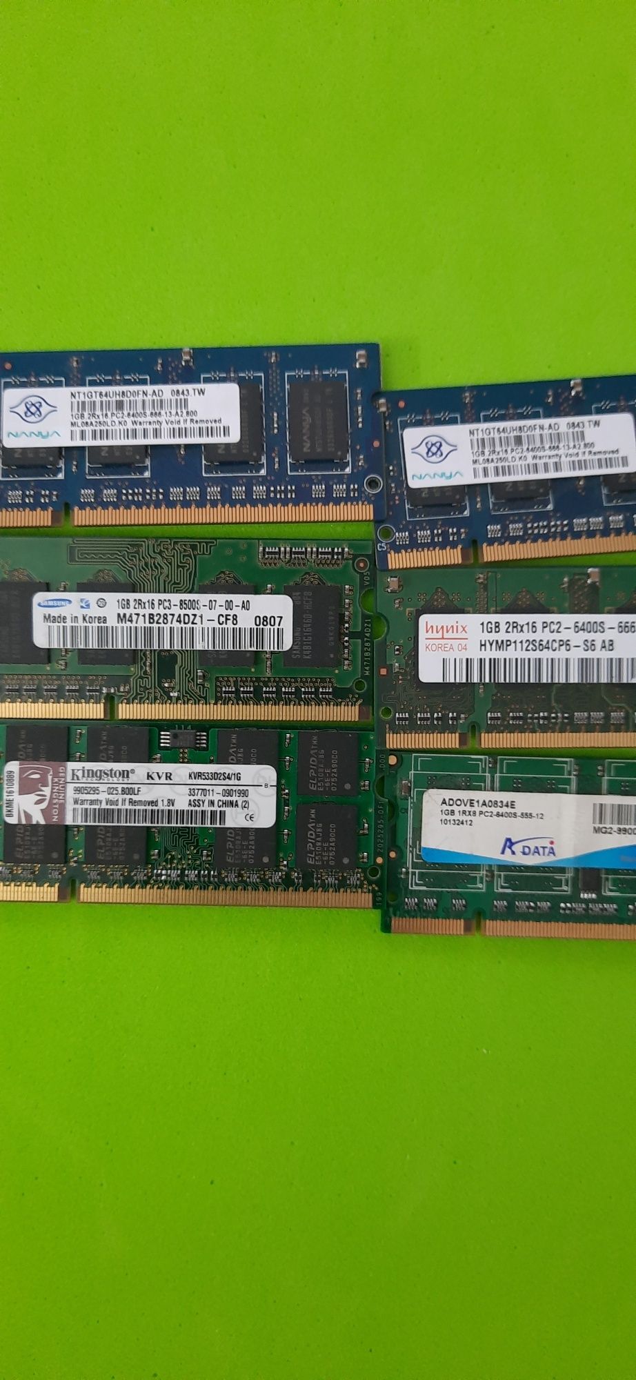 Memorias/Rams SO-DIMM de 1Gb DDR2/DDR3 P/PORTATIL - Unid.