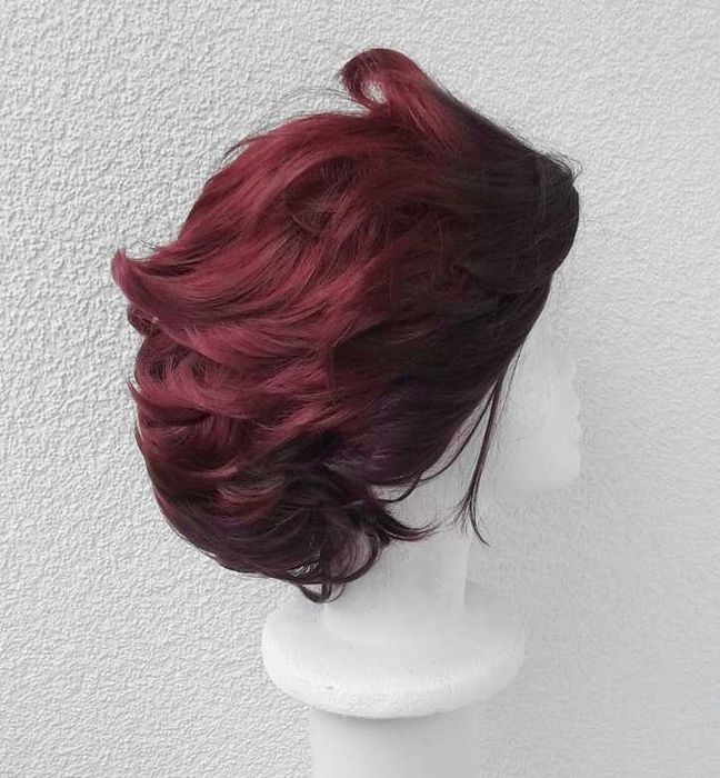 Tanjirou Kamado Demon Slayer czerwona krótka peruka męska cosplay