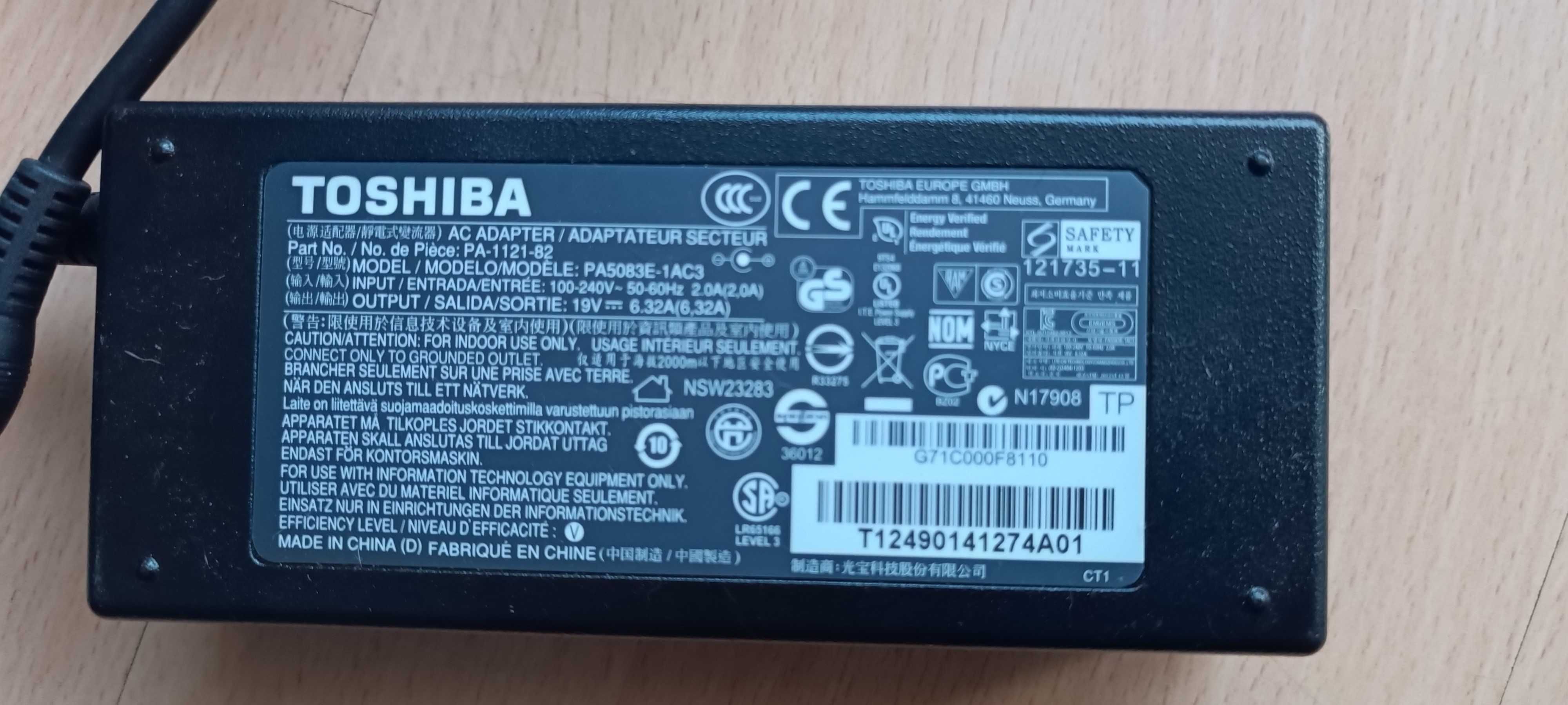 Carregador original Toshiba 19v 6.32a 120W