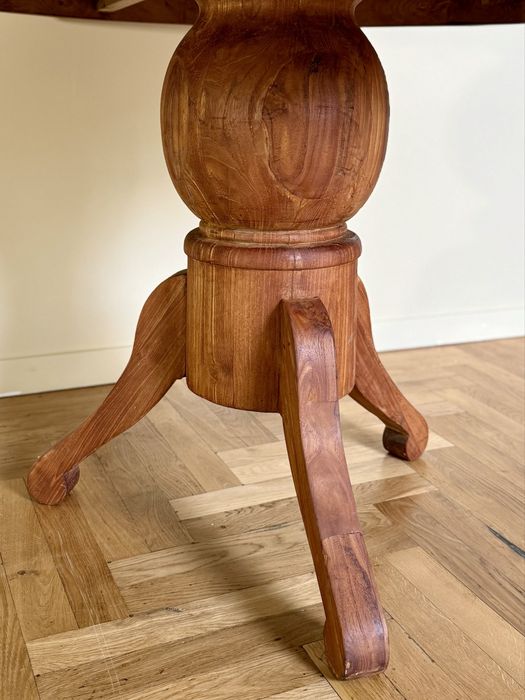 Stół okrągły 120 cm drewno tekowe egzotyczne taras jak ludwikowski