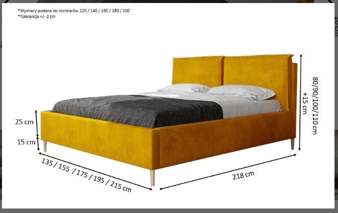 NOWE łóżko tapicerowane pod materac 140 x 200