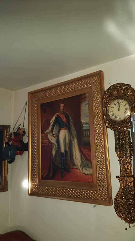 XX w Stara Kopia Portretu Napoleona III Winterhaltera Olej na Płótnie