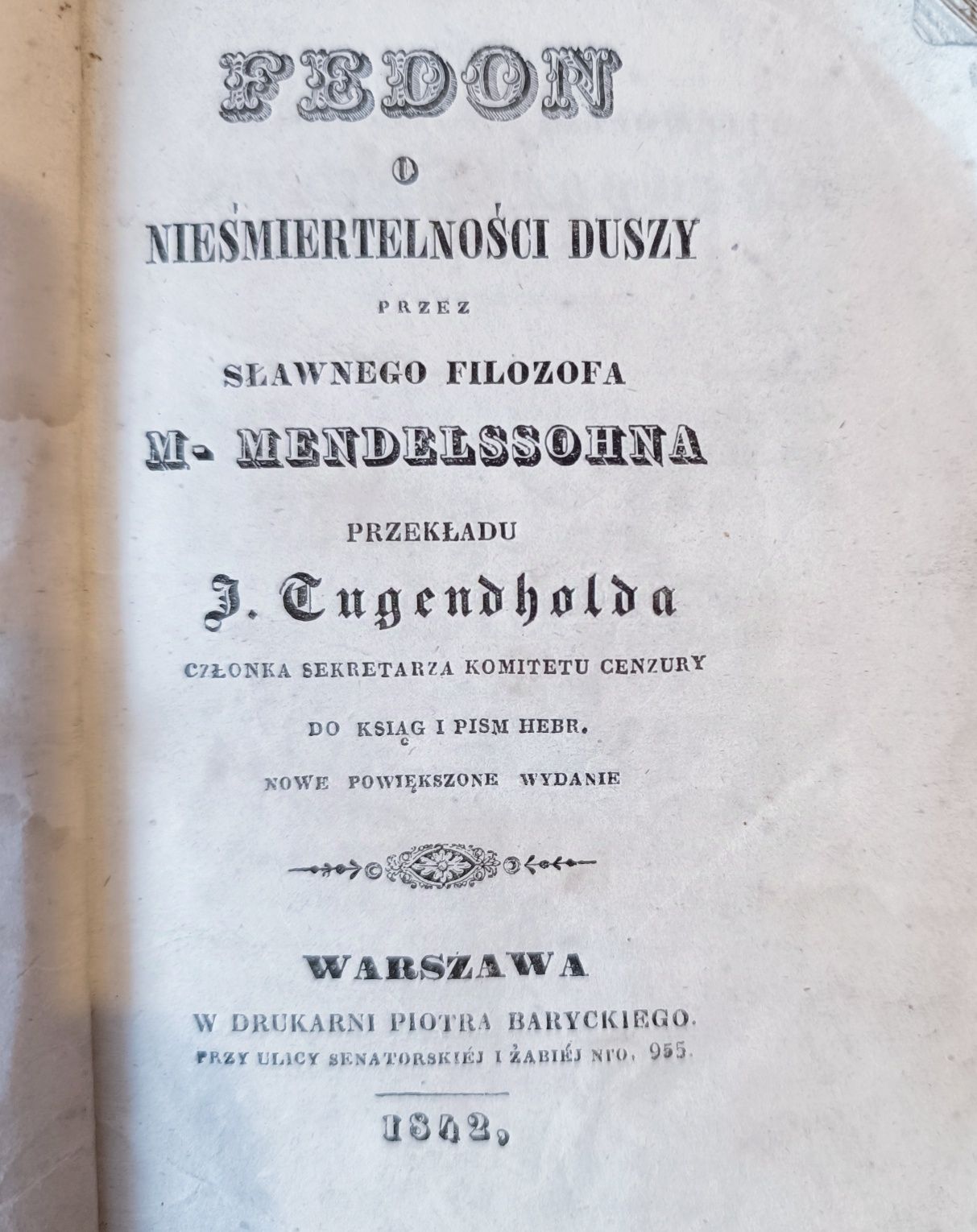 FEDON czyli o nieśmiertelności duszy w trzech rozmowach (1842 rok)