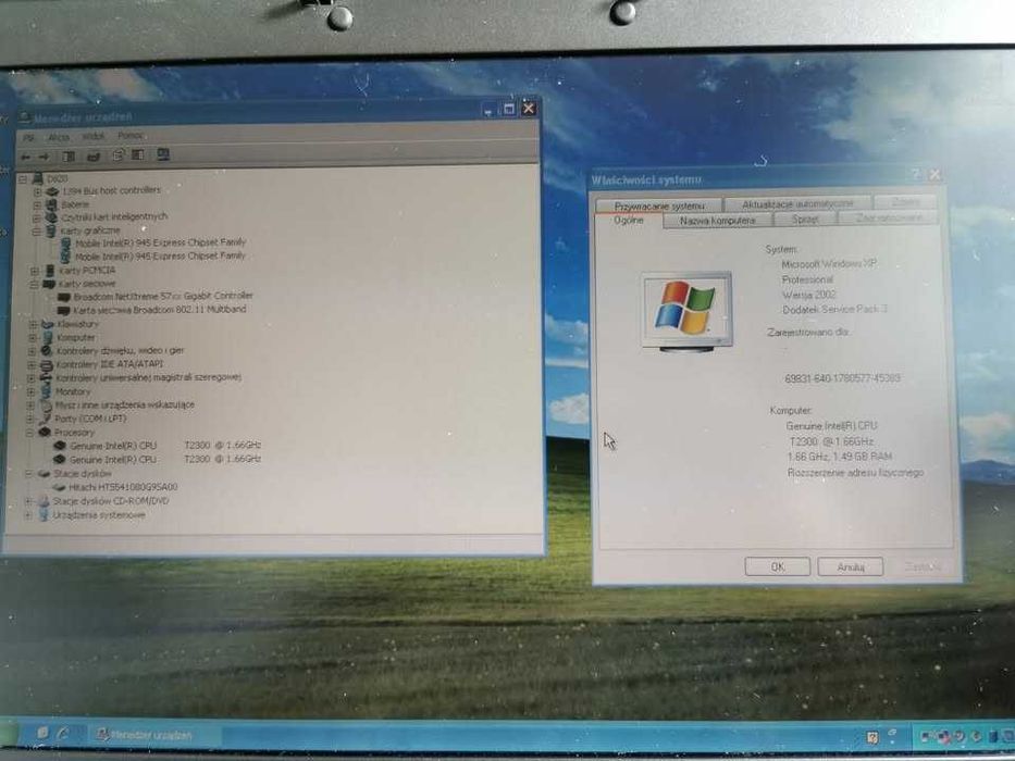 Laptop diagnostyka mechanik Dell D820 RS232 sprawna bateria XP Pro 32
