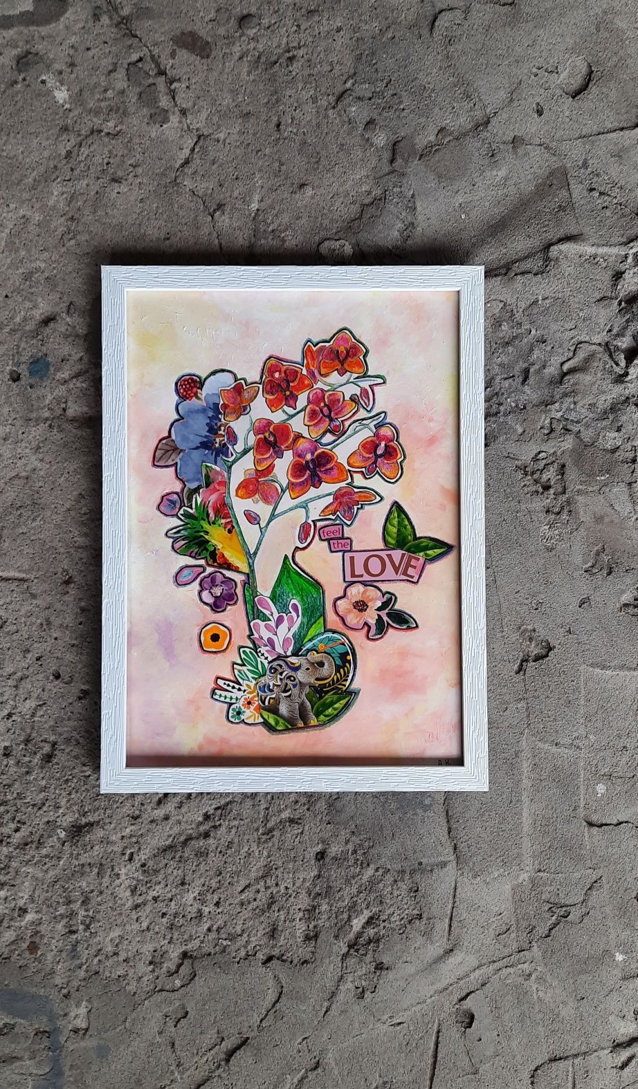Картина, живопись, mixedmedia,  цветы