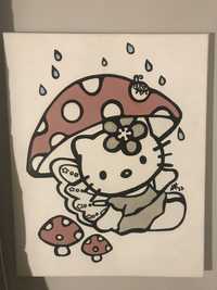 Obraz hello kitty ręcznie malowany 40x50