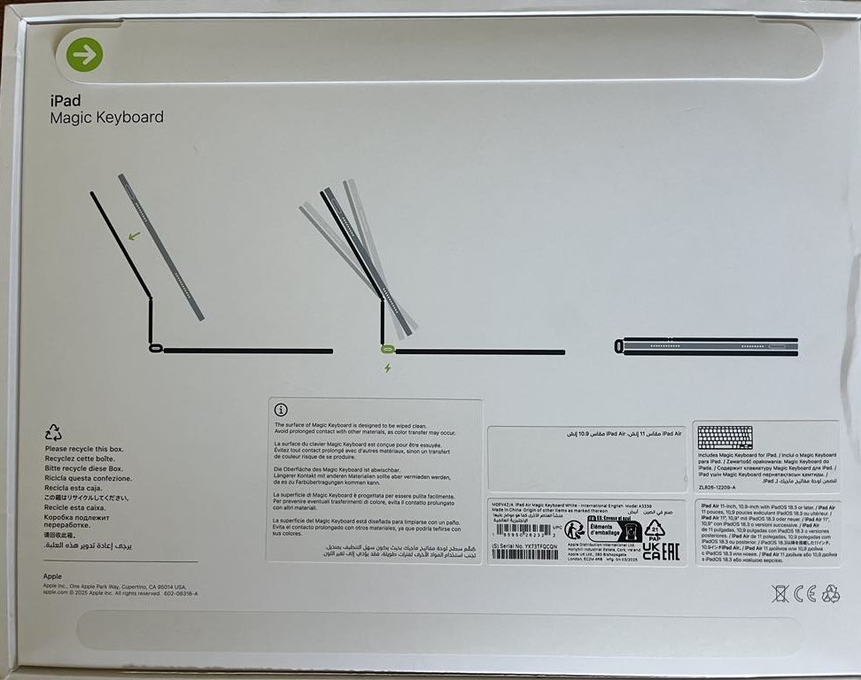 Etui na iPad Air 11 cali APPLE Magic Keyboard Biały Klawiatura