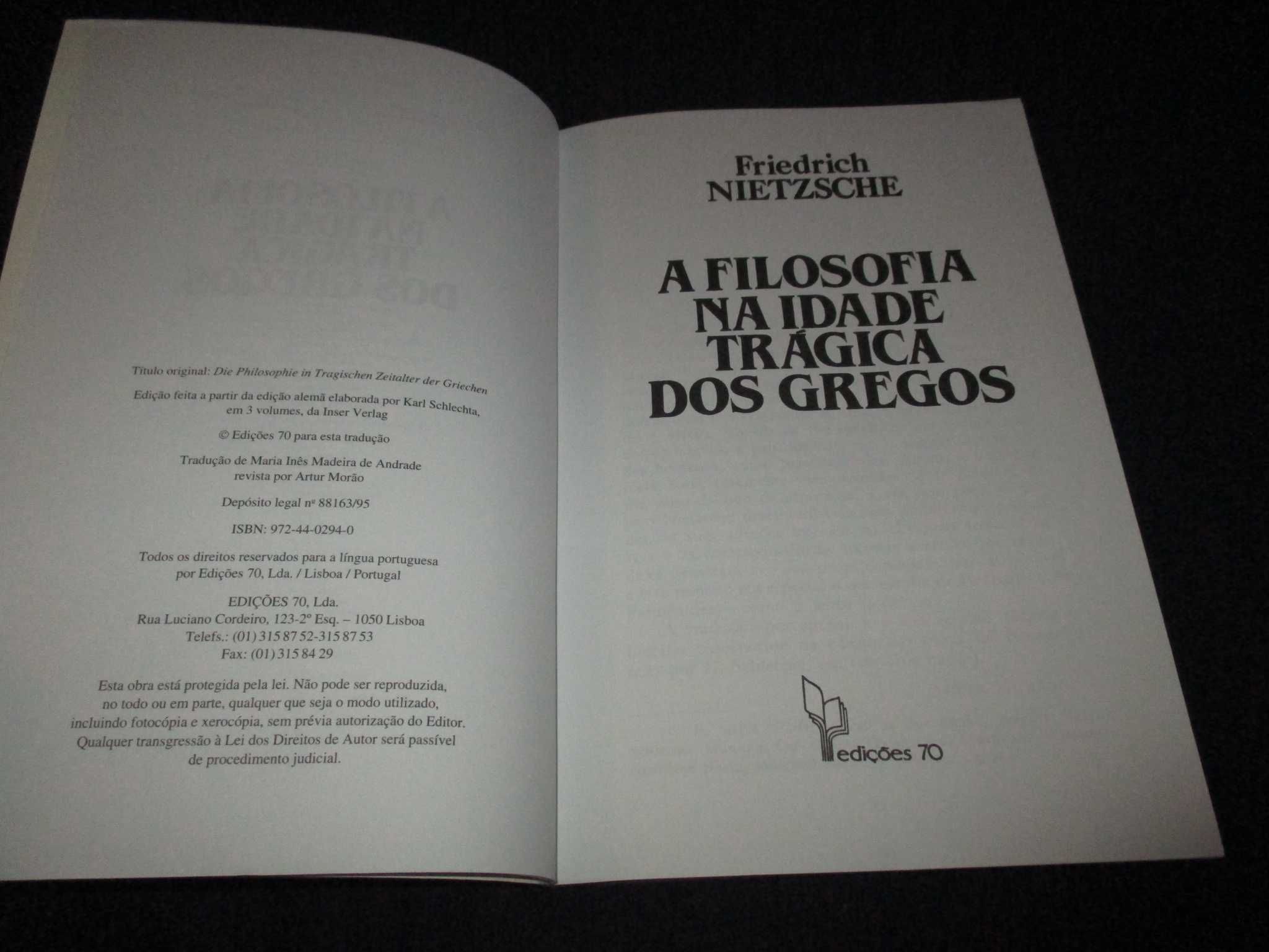 Livro A Filosofia na Idade Trágica dos Gregos Nietzsche