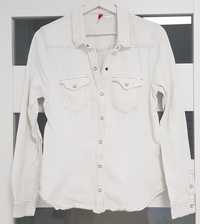 Biała jeansowa koszula na lato H&M rozm. L