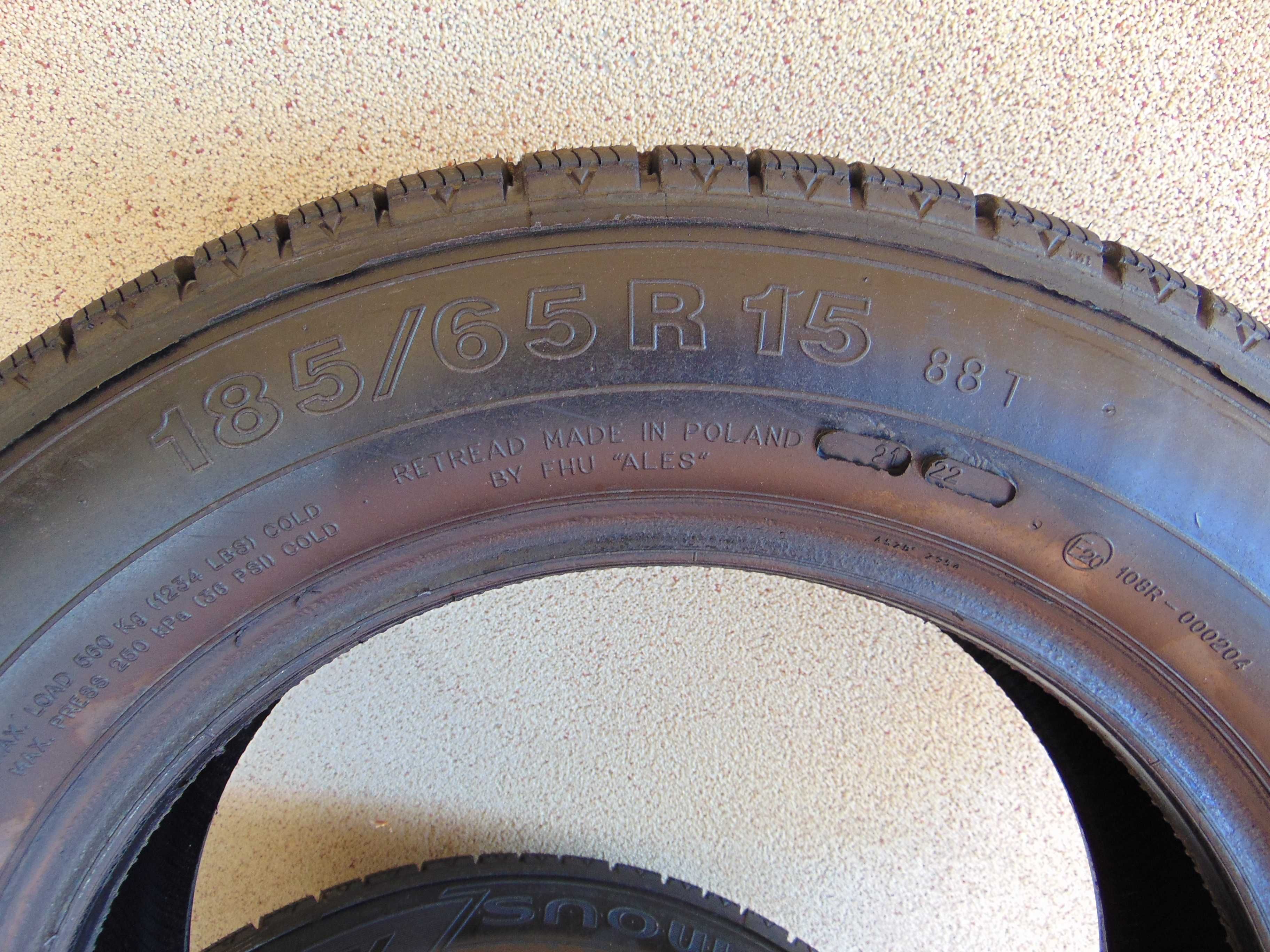 Opony bieżnikowane 185/65 R15 ZIMOWE 5 lat gwarancji