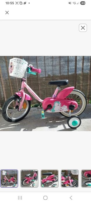 Rowerek dla Dziewczynki Btwin 500 unicorn 14 cali