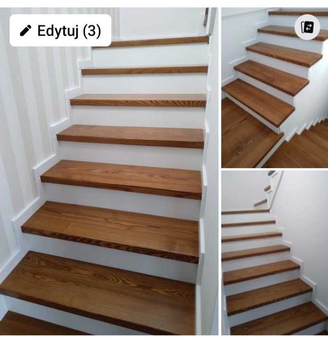 Stopnie schodowe z litego drewna