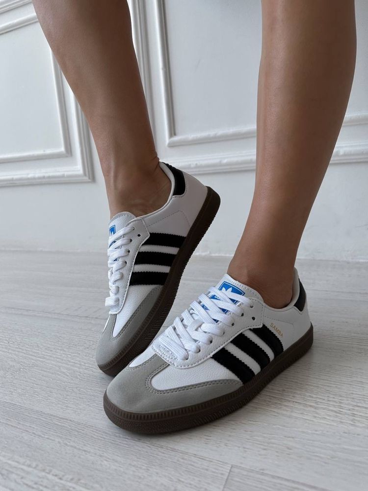 БЕЗ ПЕРЕДОПЛАТИ‼️Жіночі кеди Adidas Samba White Brown адідас самба