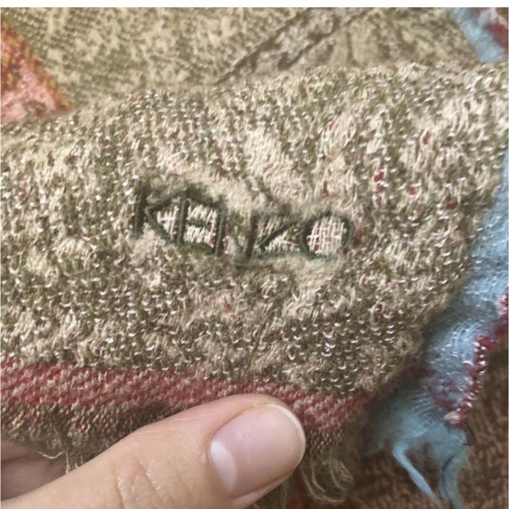 Палантин платок шарф Kenzo Кензо 62% шерсть + 14% шёлк разноцветный
