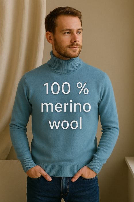 Golf męski w kolorze jasnoniebieskim Vistula Merino