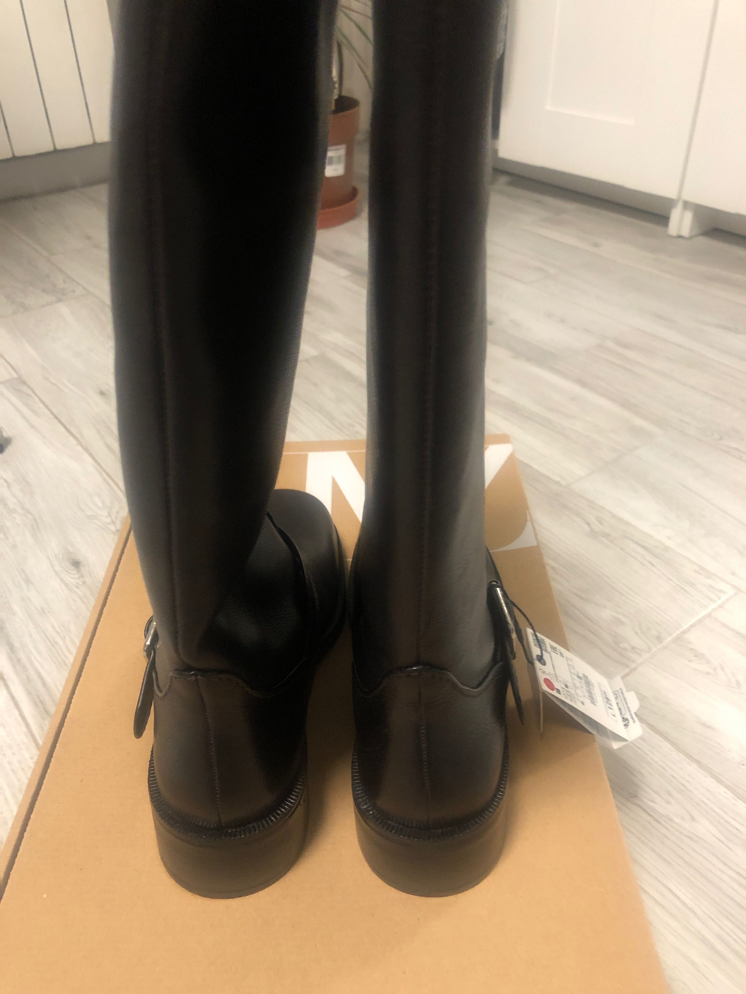 Nowe kozaki skórzane zara r.40
