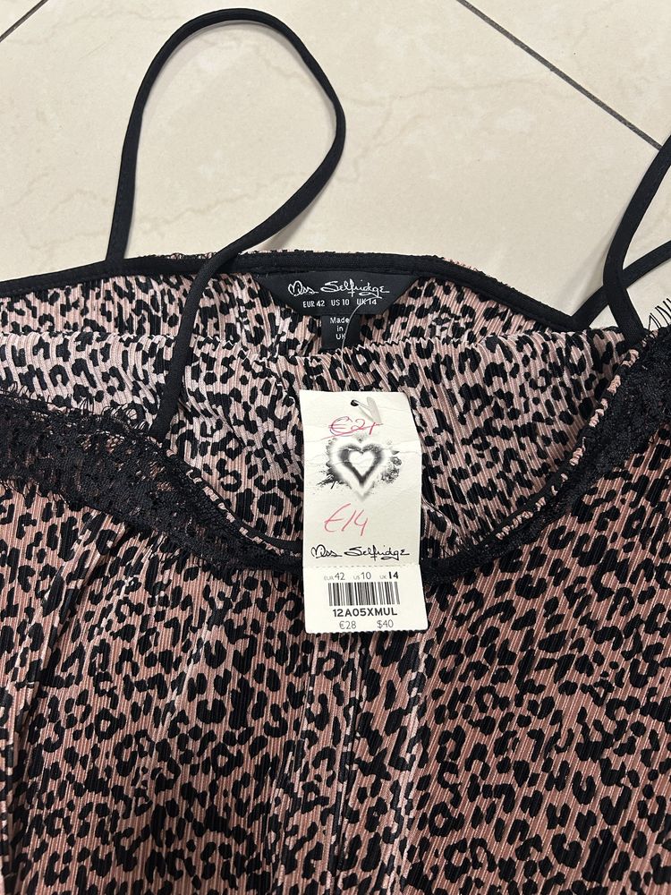 Top damski na ramiączkach panterka Miss Selfridge XL 42 nowy