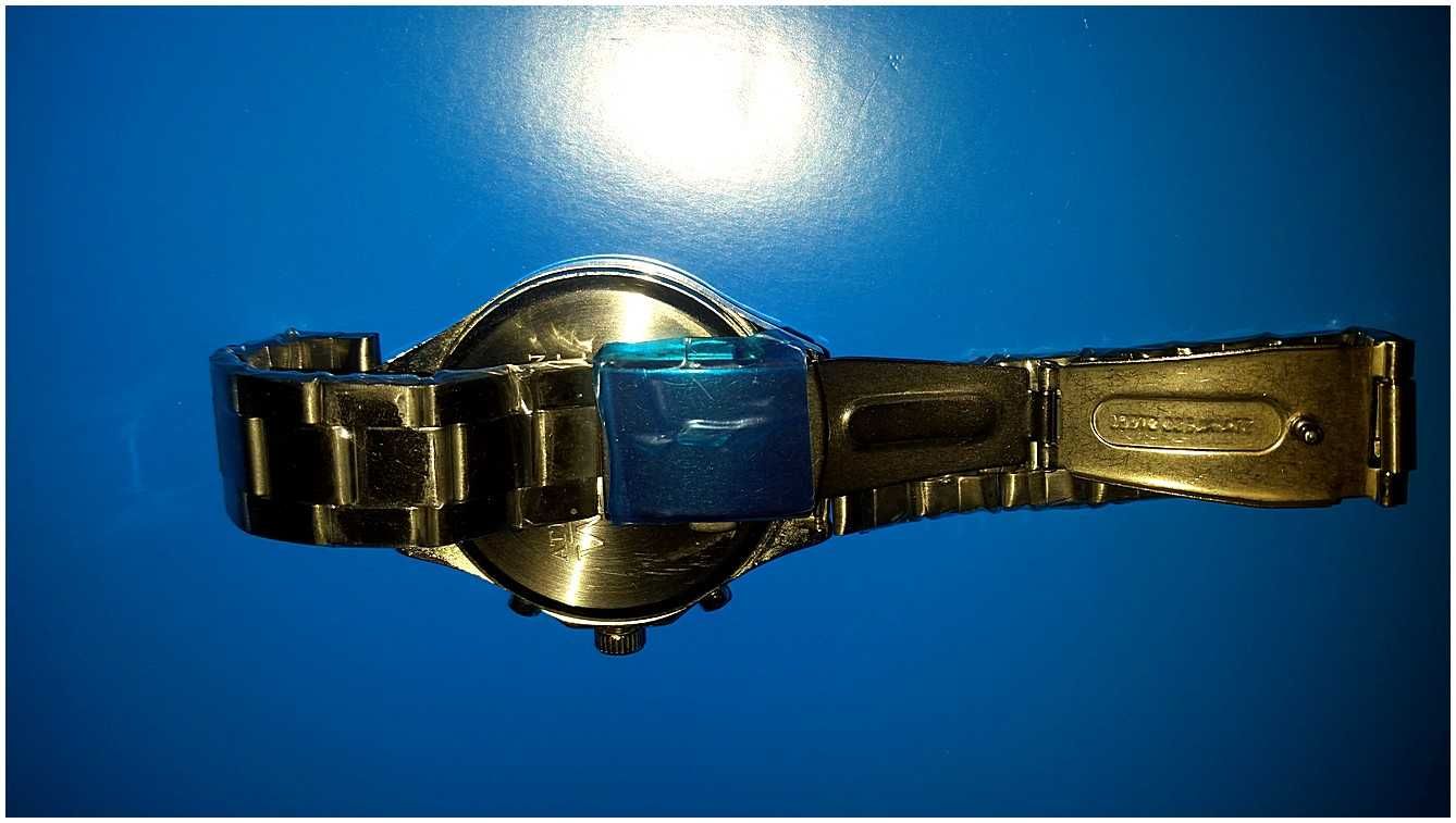 Szwajcarski Męski Zegarek Sportowy Elegancki BlueDial Bransoleta Diver