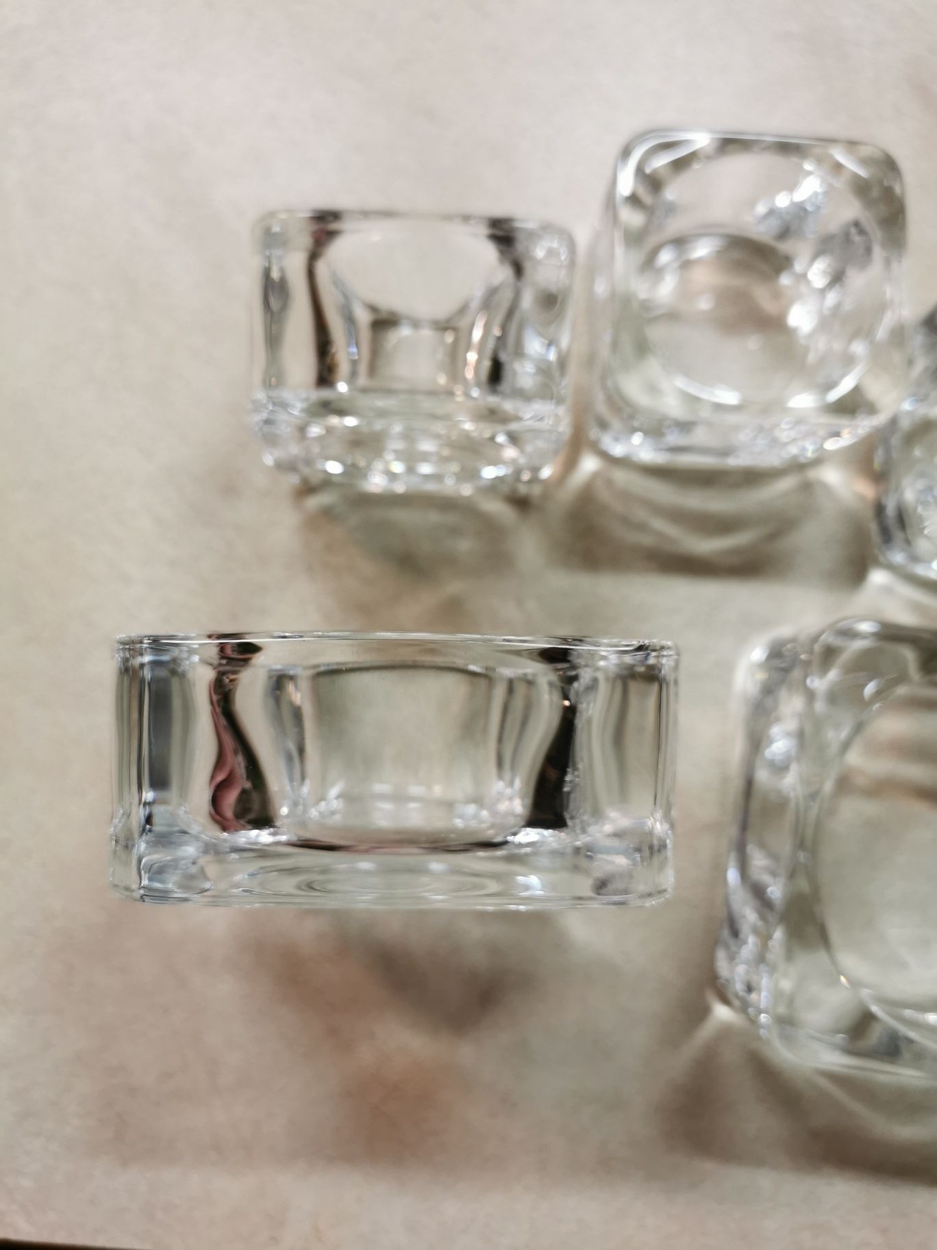 Tealight świecznik NOWE szklany 8 szt trzy duże 5 małych szklanych świ