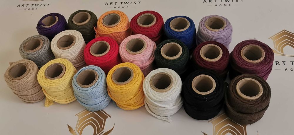 Sznurek bawełniany do makramy 100% bawełna 3MM 20M RUBINOWY