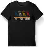 Koszulka męska z napisem live love kayak czarna XXL