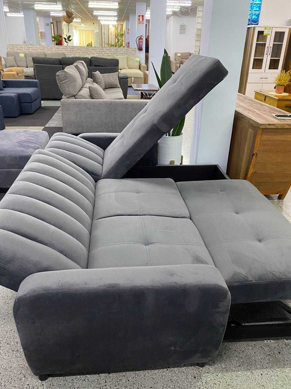 Sofá cama com arrumação e chaise longue envió gratis