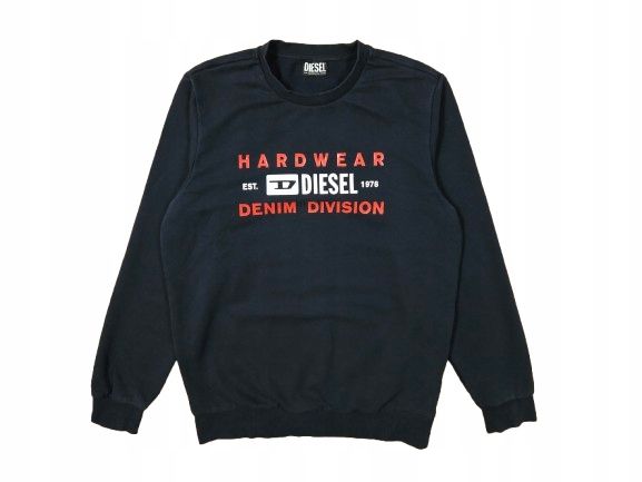 DIESEL Bluza Męska Crew Neck Logowana r. L