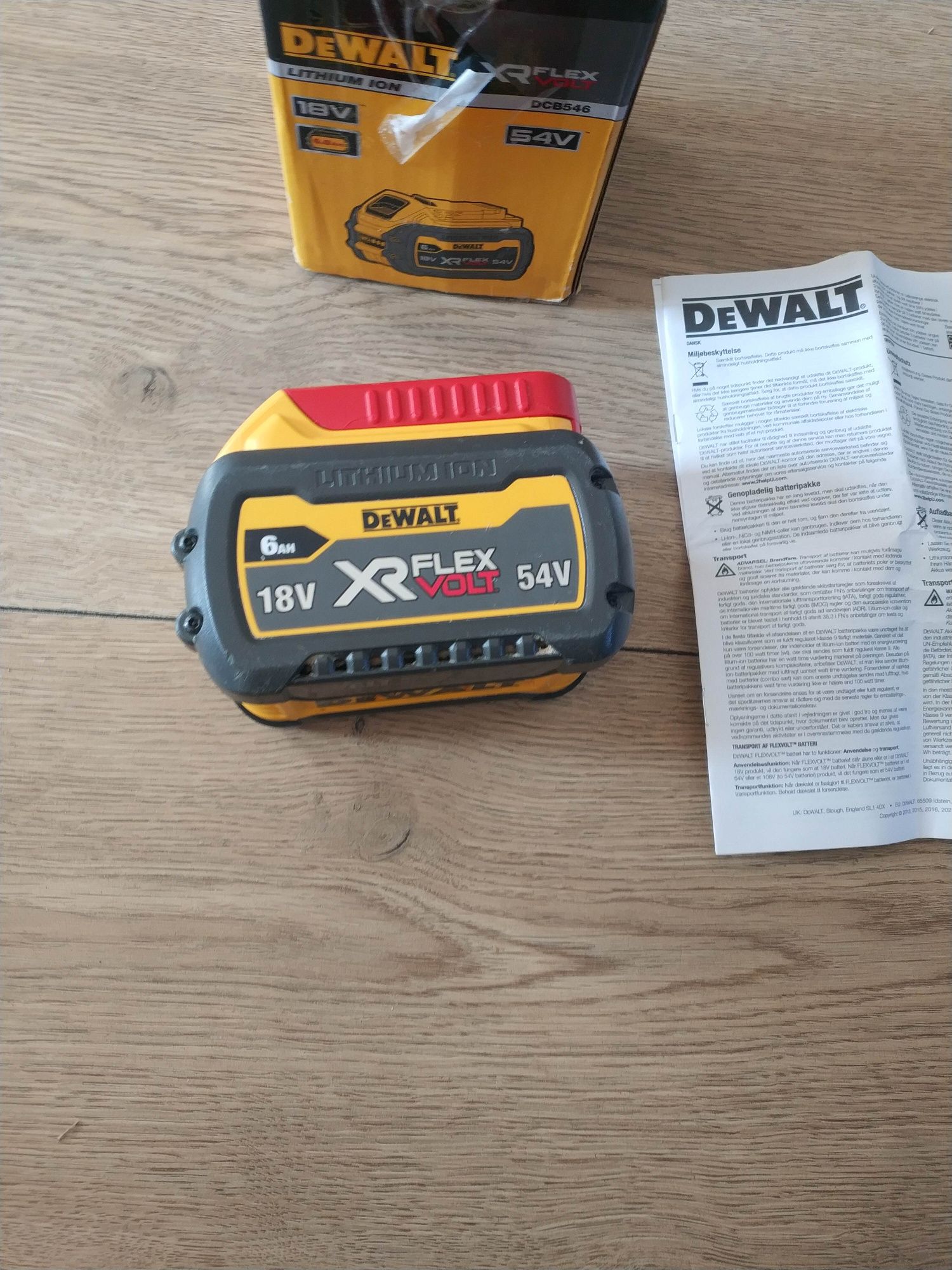 Bateria DeWalt flexvolt 54V/6ah, 2023rok