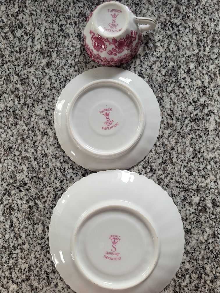 China rot stara przedwojenna porcelana śląska Tiefenfurt/Parowa