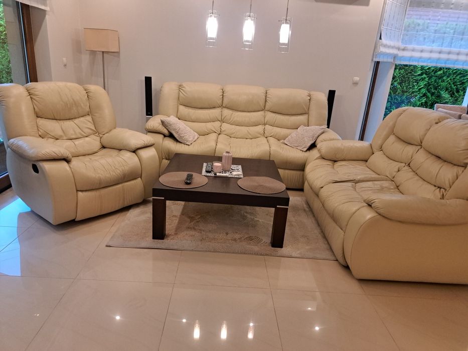Sofa 3+2+fotel skóra