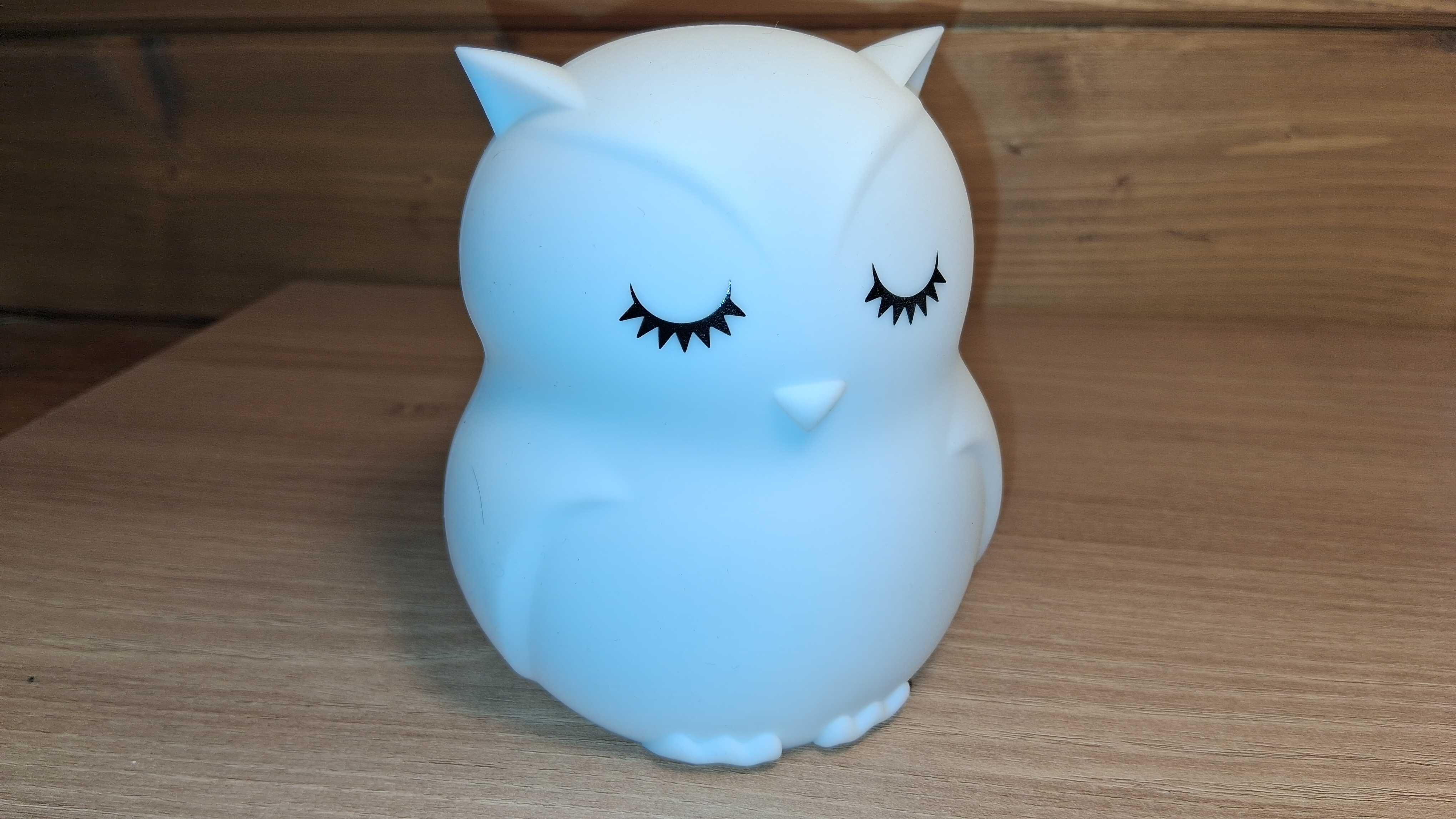 Lampka Nocna Silikonowa Sowa Na Pilot Usb Wielokolorowa