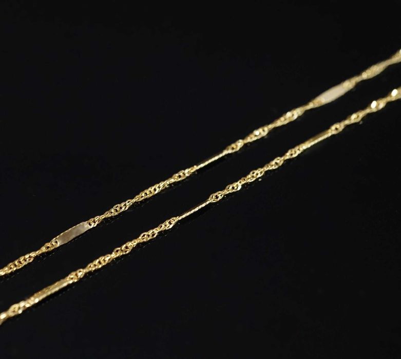 złoto 585 Złoty łańcuszek Singapur z blaszkami