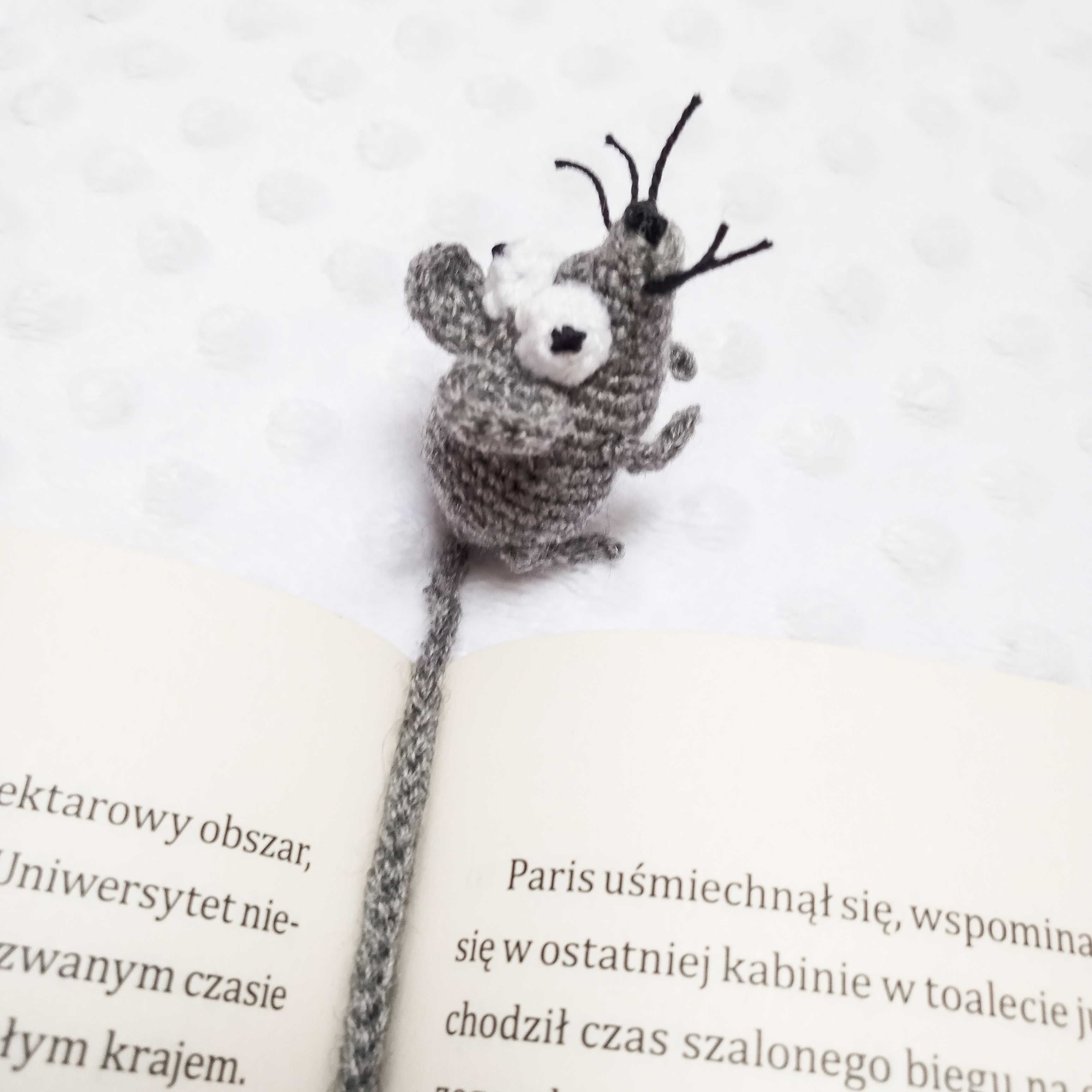 Zakładka do książek kotek z myszką kot mysz rękodzieło handmade