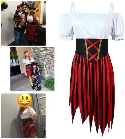 Damski strój pirata, sukienka z pasem i opaską Rozmiar L/Xl