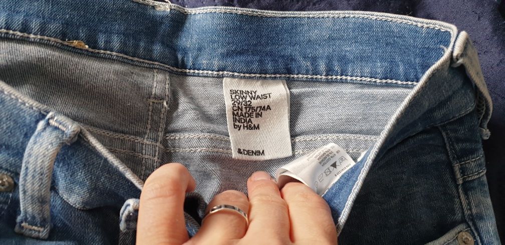 Spodnie jeansowe H&M skinny low waist 29/32