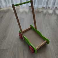 Wózek drewniany na zabawki, pchacz