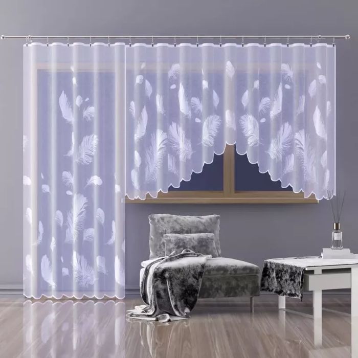 Firanka gotowa żakardowa Libiana A112 300x150 cm biała - 150 cm 300 cm