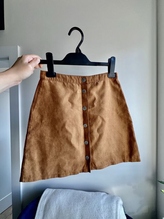 Spódniczka zamsz mini beż karmel XS