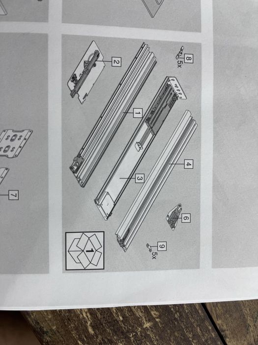Blum Revego uno zestaw szyn kieszonkowych