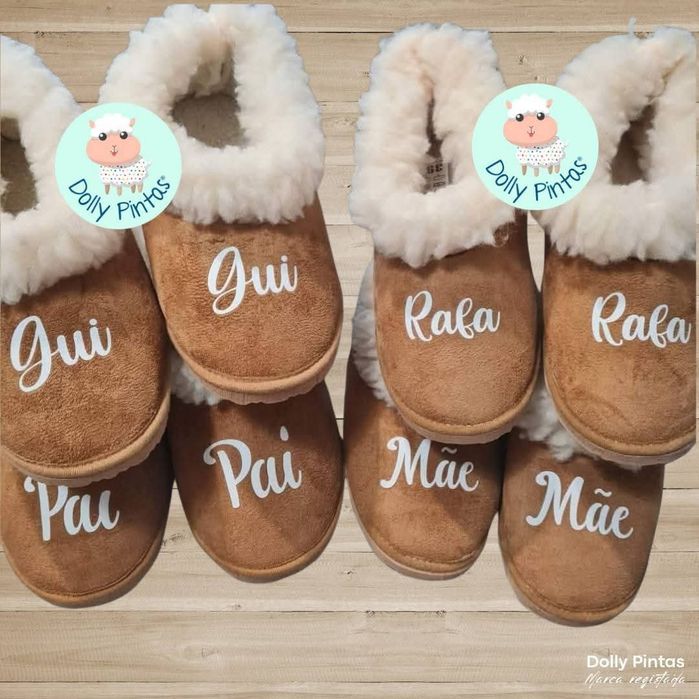Pantufas e chinelos personalizados bebé criança adulto