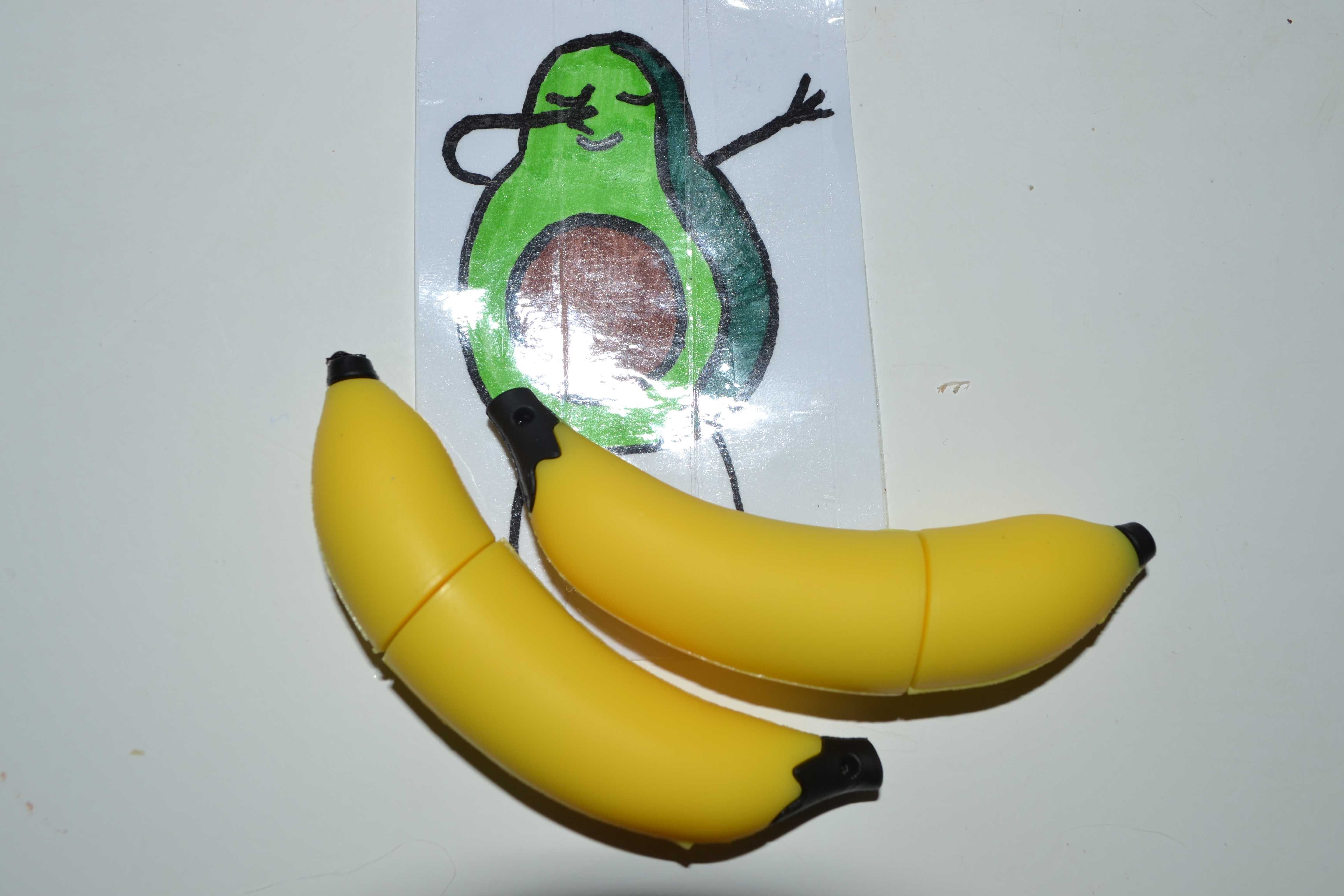 Флешка, подарочная, силиконовая, USB, Бананчик 32Gb