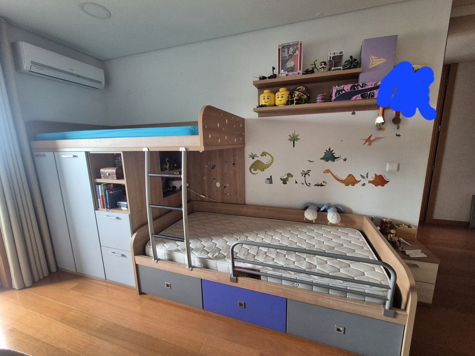 Cama beliche 1,90x90 com colchões