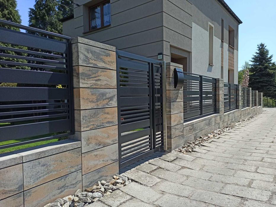 brama przesuwna, brama dwuskrzydłowa, furtka, ogrodzenia palisadowe