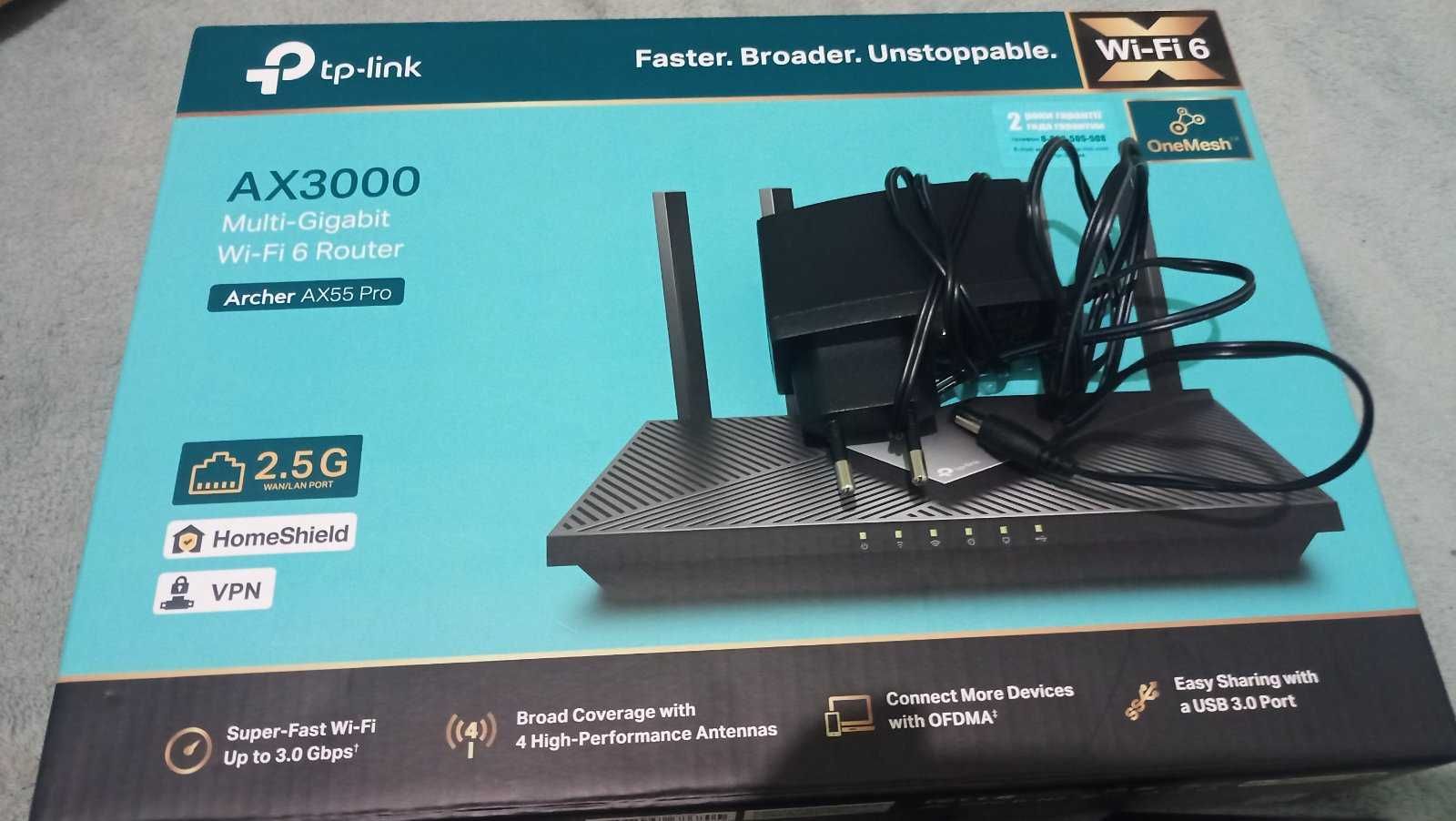 Маршрутизатор TP-Link Archer AX55 Pro WiFi6 / AX3000 / 2.5 Гбіт/сек